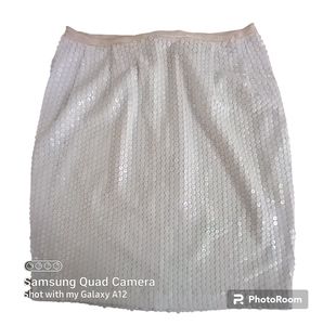 White Sequin Holt Renfrew mini skirt